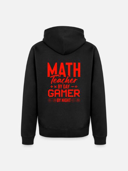 math teacher and gamer - Unisex Premium Organic Zip Hoodie - black