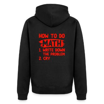 mathematics problem - Unisex Premium Organic Zip Hoodie - black - Back - Nico (187cm)