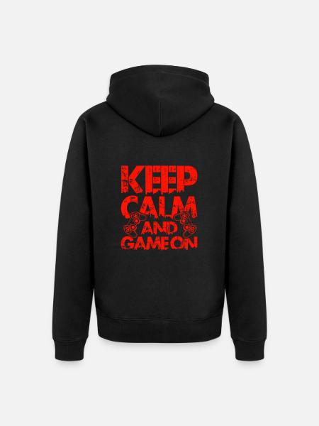 keep calm gamer - Unisex Premium Organic Zip Hoodie - black