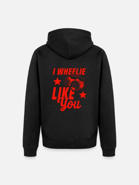 truck wheel - Unisex Premium Organic Zip Hoodie - black