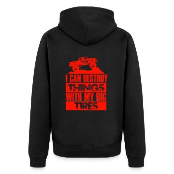 slogan du monster truck - Veste à capuche bio Premium Unisexe - noir - Dos - Nico (187cm)