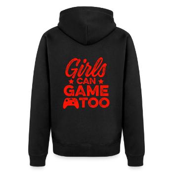 fille gamer fille - Veste à capuche bio Premium Unisexe - noir - Dos - Nico (187cm)