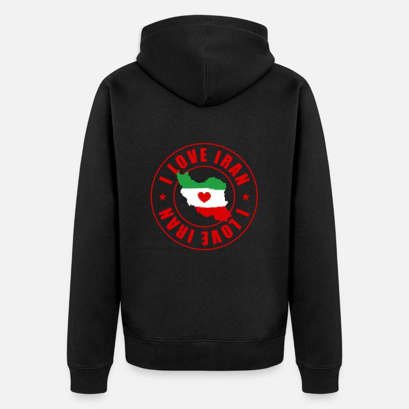 J’aime l’Iran persan - Veste à capuche bio Premium Unisexe - noir