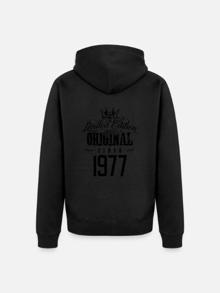 1977 limited edition - Unisex Premium Bio Zip Hoodie - Schwarz