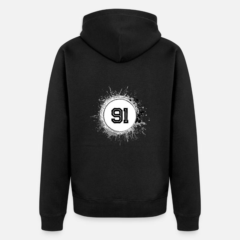 91 Nombre d’objets blob - Veste à capuche bio Premium Unisexe - noir