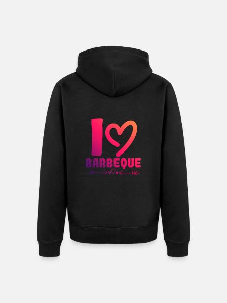 I love Barbeque - Unisex Premium Organic Zip Hoodie - black