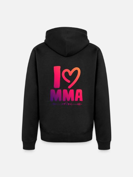 Ich liebe Mma - Unisex Premium Bio Zip Hoodie - Schwarz