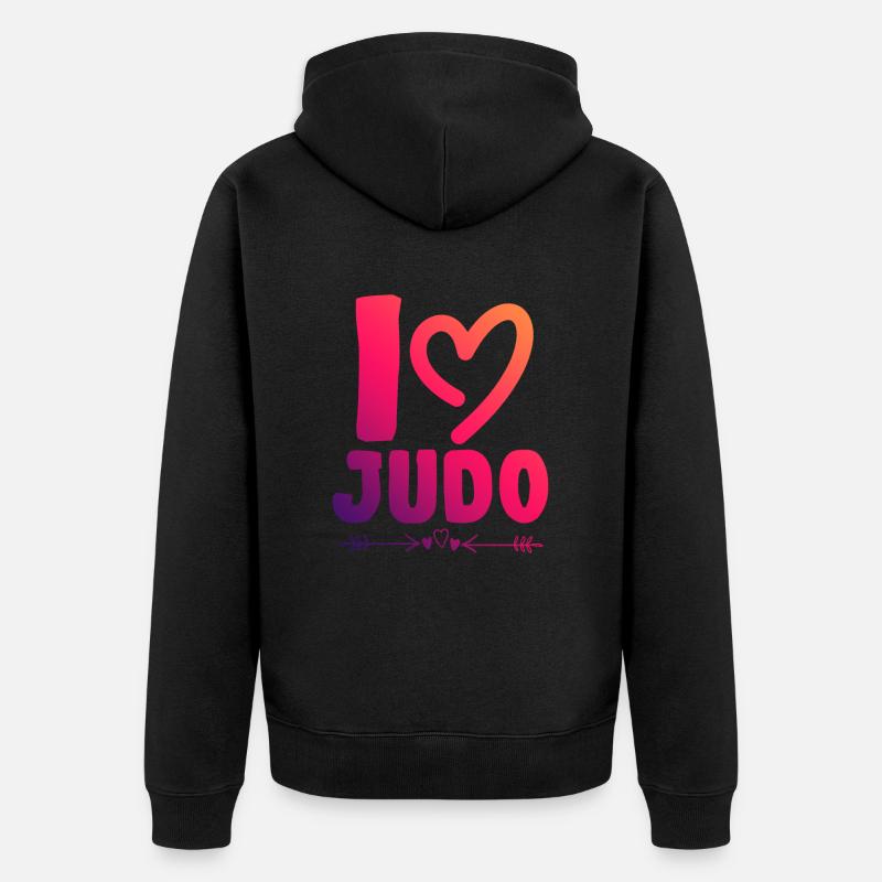 J’adore le judo - Veste à capuche bio Premium Unisexe - noir