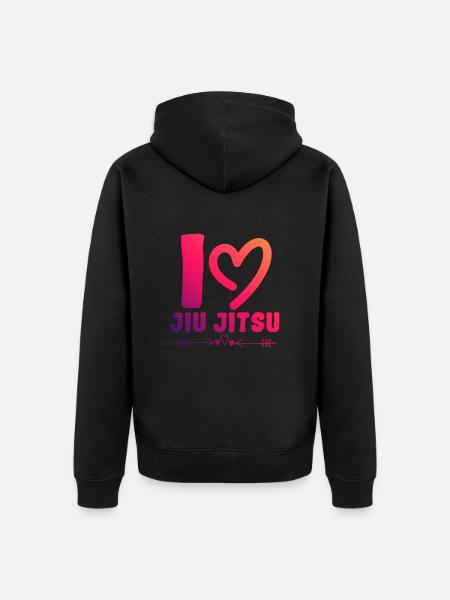 Ich liebe Jiu Jitsu - Unisex Premium Bio Zip Hoodie - Schwarz