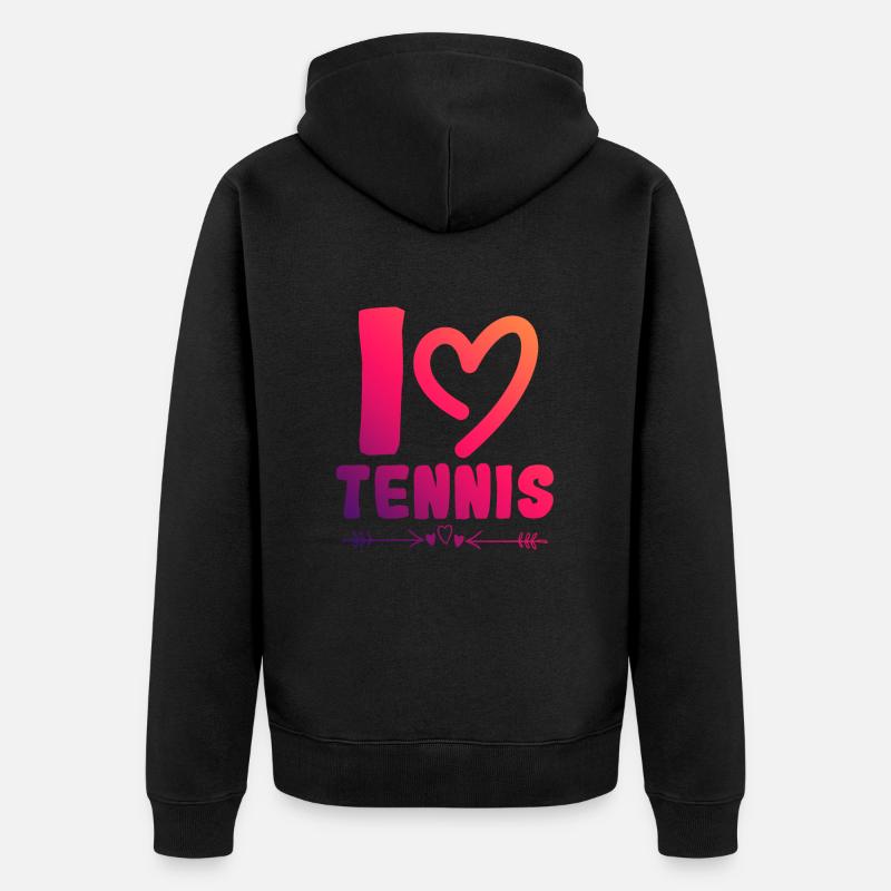 J’adore le tennis - Veste à capuche bio Premium Unisexe - noir