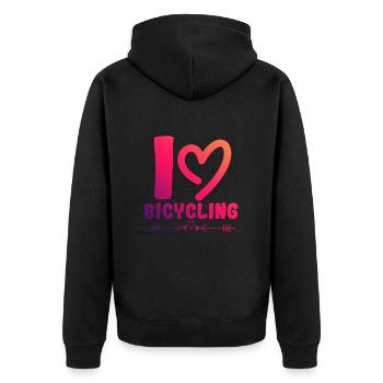 J’adore faire du vélo - Veste à capuche bio Premium Unisexe - noir - Dos - Nico (187cm)