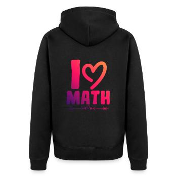 I love math - Unisex Premium Organic Zip Hoodie - black - Back - Nico (187cm)