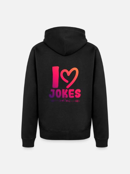 Ich liebe Witze - Unisex Premium Bio Zip Hoodie - Schwarz