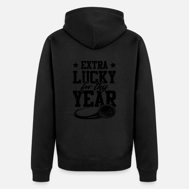 cricket lustiger spruch - Unisex Premium Bio Zip Hoodie - Schwarz