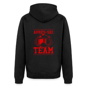 Après Ski Team - Unisex Premium Organic Zip Hoodie - black - Back - Nico (187cm)