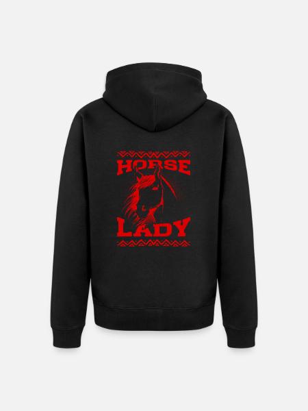 Horse Lady - Unisex Premium Bio Zip Hoodie - Schwarz