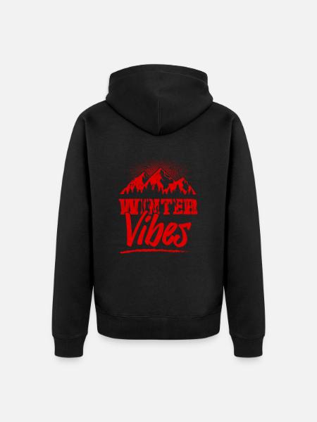 Winter Vibes - Unisex Premium Organic Zip Hoodie - black