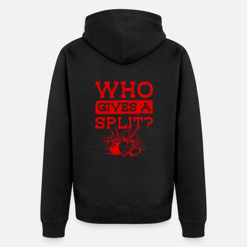 Bowling Split - Unisex Premium Bio Zip Hoodie - Schwarz