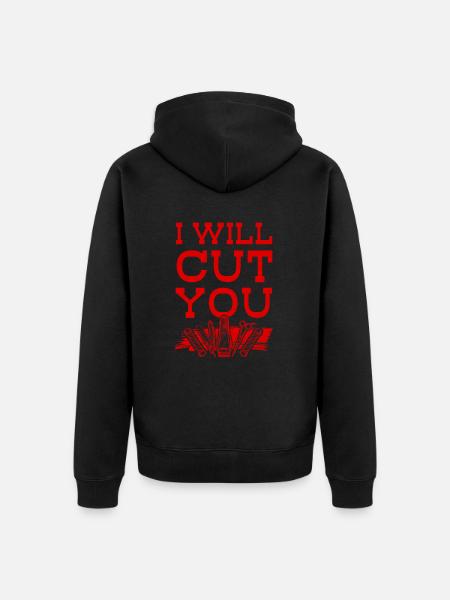 Barber friseur - Unisex Premium Bio Zip Hoodie - Schwarz