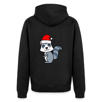 Raccoon Comic Noël - Veste à capuche bio Premium Unisexe - noir - Dos - Nico (187cm)