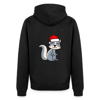 Stinker Comic Weihnachten Xmas - Unisex Premium Bio Zip Hoodie - Schwarz - Hinten - Nico (187cm)