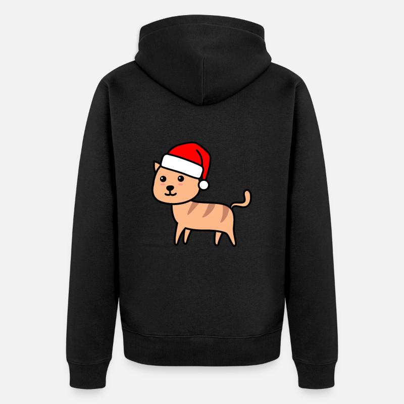 Cat Comic Noël Noël - Veste à capuche bio Premium Unisexe - noir