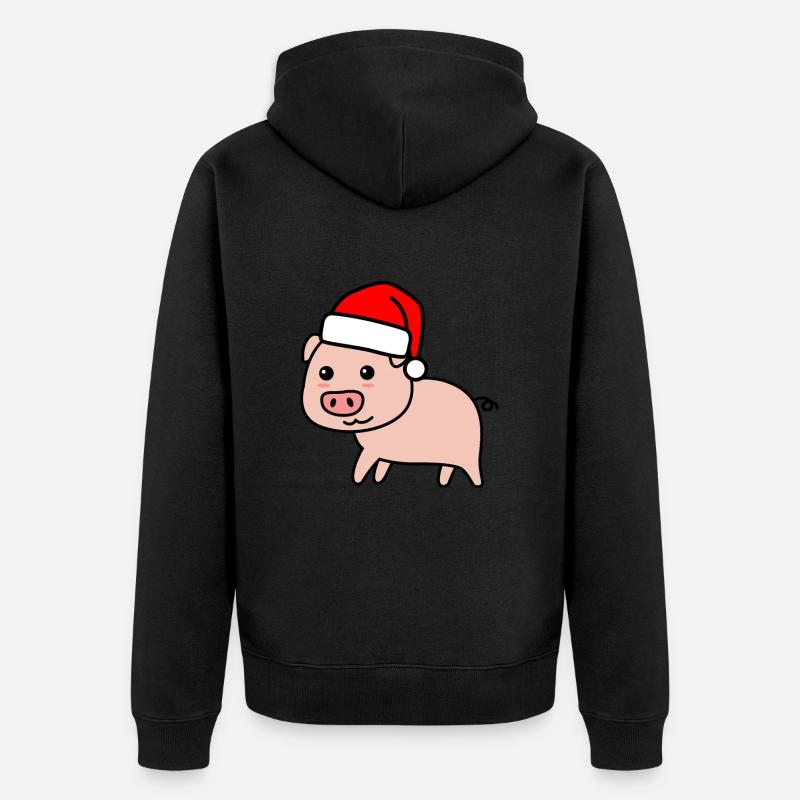 Pig Comic Noël Noël - Veste à capuche bio Premium Unisexe - noir