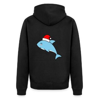 Hai Comic Weihnachten Xmas - Unisex Premium Bio Zip Hoodie - Schwarz - Hinten - Nico (187cm)
