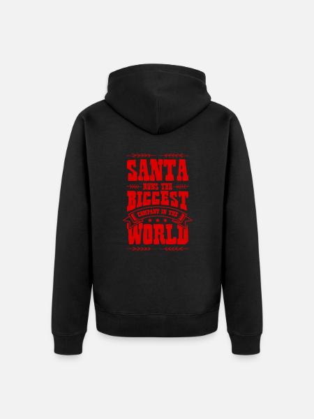 Santa Christmas - Unisex Premium Organic Zip Hoodie - black