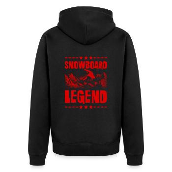 Snowboard Legend - Unisex Premium Bio Zip Hoodie - Schwarz - Hinten - Nico (187cm)