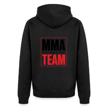 Mma Team - Unisex Premium Bio Zip Hoodie - Schwarz - Hinten - Nico (187cm)