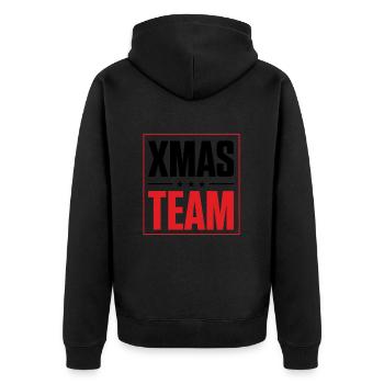 Xmas Team - Unisex Premium Bio Zip Hoodie - Schwarz - Hinten - Nico (187cm)