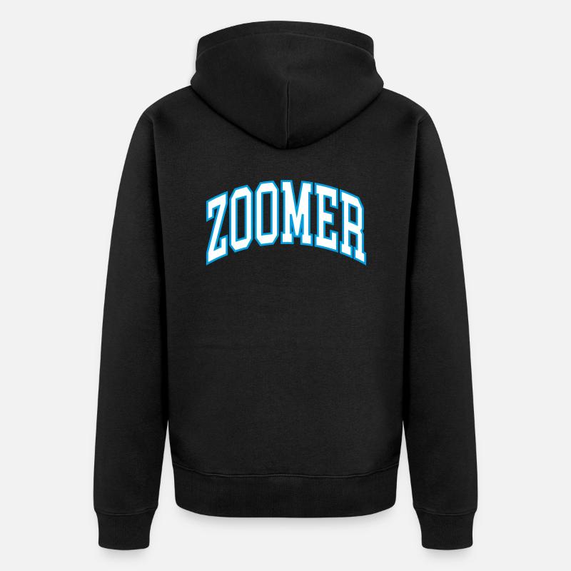 Zoomer - Unisex Premium Bio Zip Hoodie - Schwarz