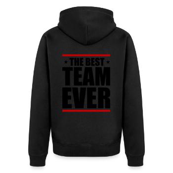 Best Team Ever - Unisex Premium Organic Zip Hoodie - black - Back - Nico (187cm)