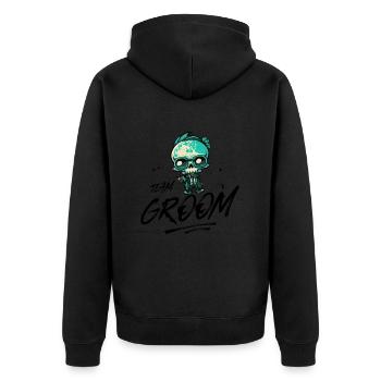 Team Groom Wedding Skeleton - Unisex Premium Organic Zip Hoodie - black - Back - Nico (187cm)