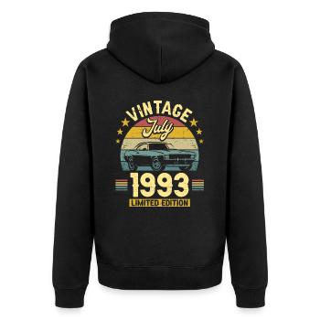 Birthday Party July 1993 30 years anniversary - Unisex Premium Organic Zip Hoodie - black - Back - Nico (187cm)