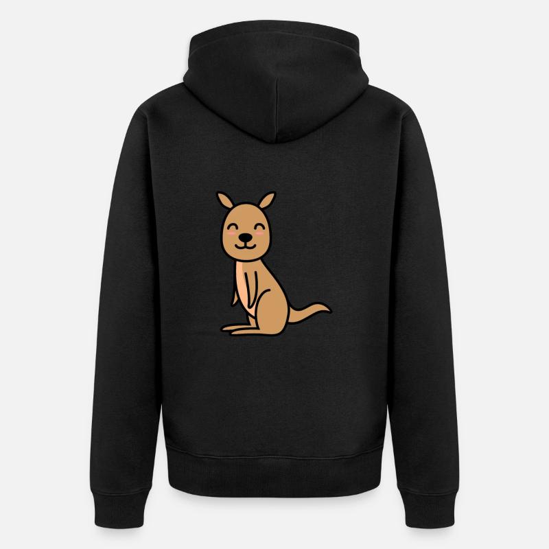 Kangaroo Comic - Unisex Premium Bio Zip Hoodie - Schwarz