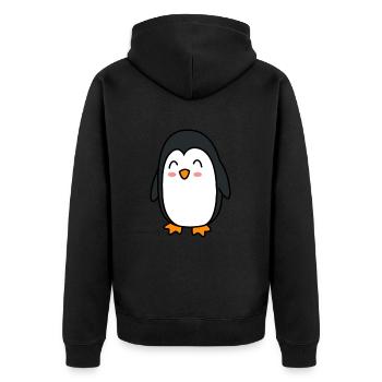 Penguin Comic Animal - Unisex Premium Organic Zip Hoodie - black - Back - Nico (187cm)