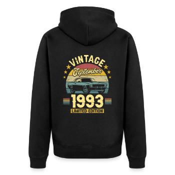 Anniversary September 1993 30 years anniversary - Unisex Premium Organic Zip Hoodie - black - Back - Nico (187cm)
