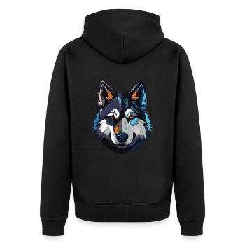 Portrait de chien Husky - Veste à capuche bio Premium Unisexe - noir - Dos - Nico (187cm)