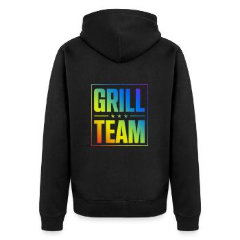 Grill Team - Unisex Premium Bio Zip Hoodie - Schwarz - Hinten - Nico (187cm)