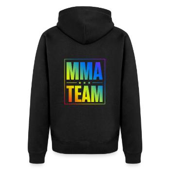 Mma Team - Unisex Premium Bio Zip Hoodie - Schwarz - Hinten - Nico (187cm)