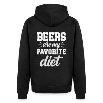 Les Bières Sont Ma Diète Humour Régime Homme - Veste à capuche bio Premium Unisexe - noir - Dos - Nico (187cm)
