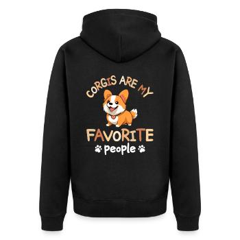 Corgis are favorite people dog corgi - Unisex Premium Organic Zip Hoodie - black - Back - Nico (187cm)