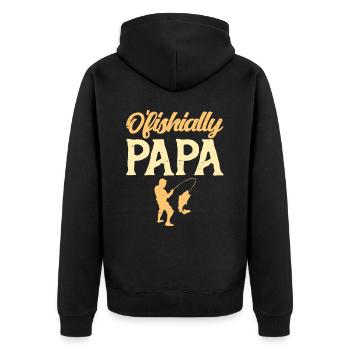 Soon Dad Ofishally Fisherman Dad Future Dad - Unisex Premium Organic Zip Hoodie - black - Back - Nico (187cm)