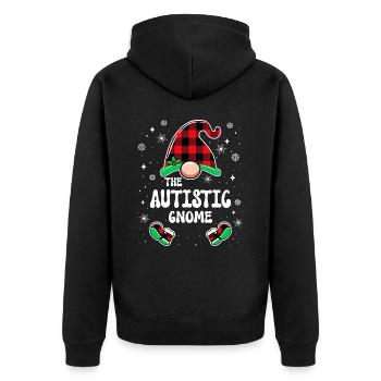 Noël En Famille Gnome Autiste - Veste à capuche bio Premium Unisexe - noir - Dos - Nico (187cm)