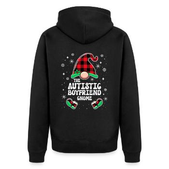 Noël En Famille Gnome Petit Ami Autiste - Veste à capuche bio Premium Unisexe - noir - Dos - Nico (187cm)