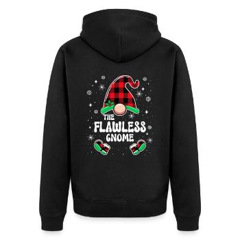 Perfektes Gnomen-Familienweihnachten - Unisex Premium Bio Zip Hoodie - Schwarz - Hinten - Nico (187cm)