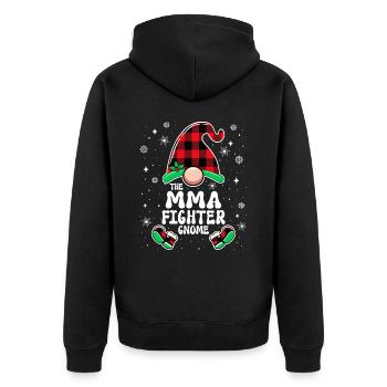 Noël En Famille Gnome Combattant MMA - Veste à capuche bio Premium Unisexe - noir - Dos - Nico (187cm)