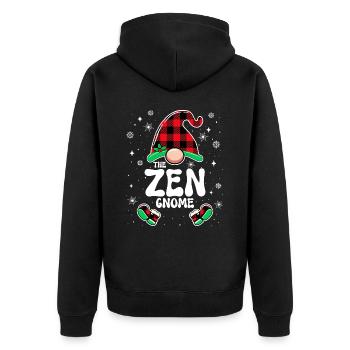 Noël En Famille Gnome Zen - Veste à capuche bio Premium Unisexe - noir - Dos - Nico (187cm)